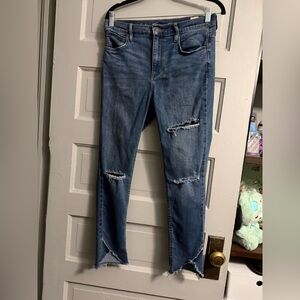 Free People Women's Sunny Ripped Crop Skinny Jeans Size 28